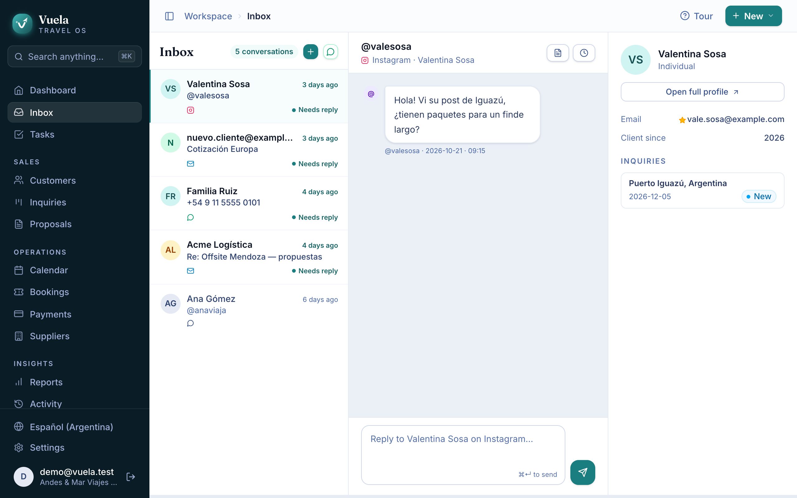 The inbox and WhatsApp
