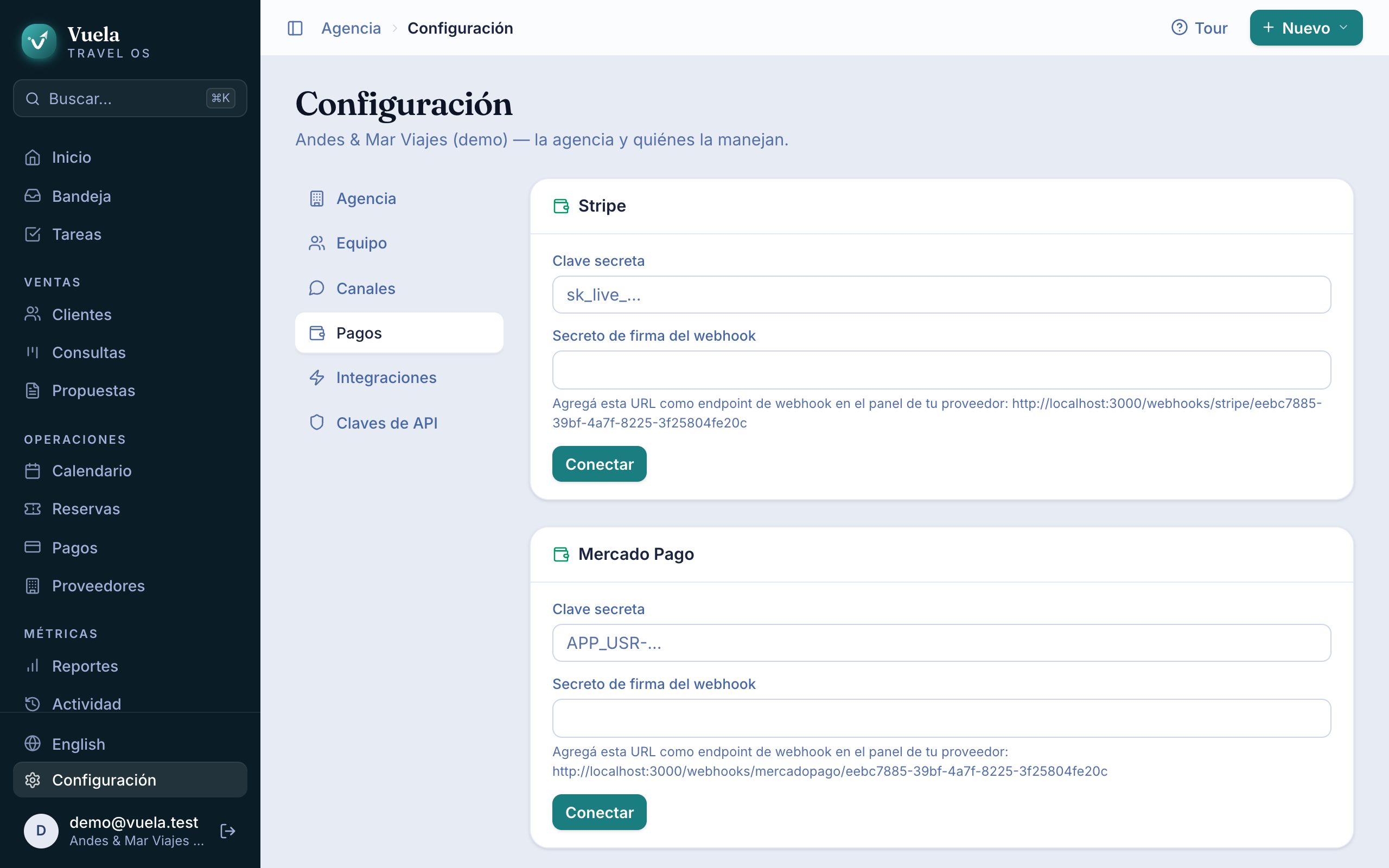Cobros online con Mercado Pago o Stripe